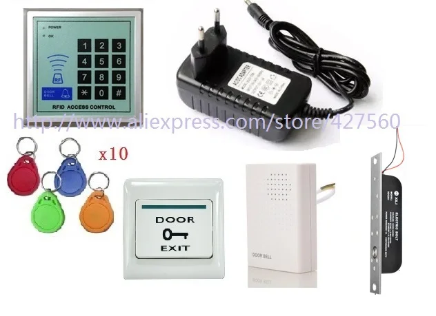 

125k ID card Electric blot drop Lock Access Control RFID keyword access control system kit