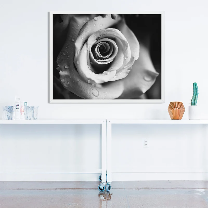 Minimalist-Black-and-White-Wall-Decor-Noble-Floral-Canvas-Art-Rose-Painting-Dew-Rose-Art-Poster (3)