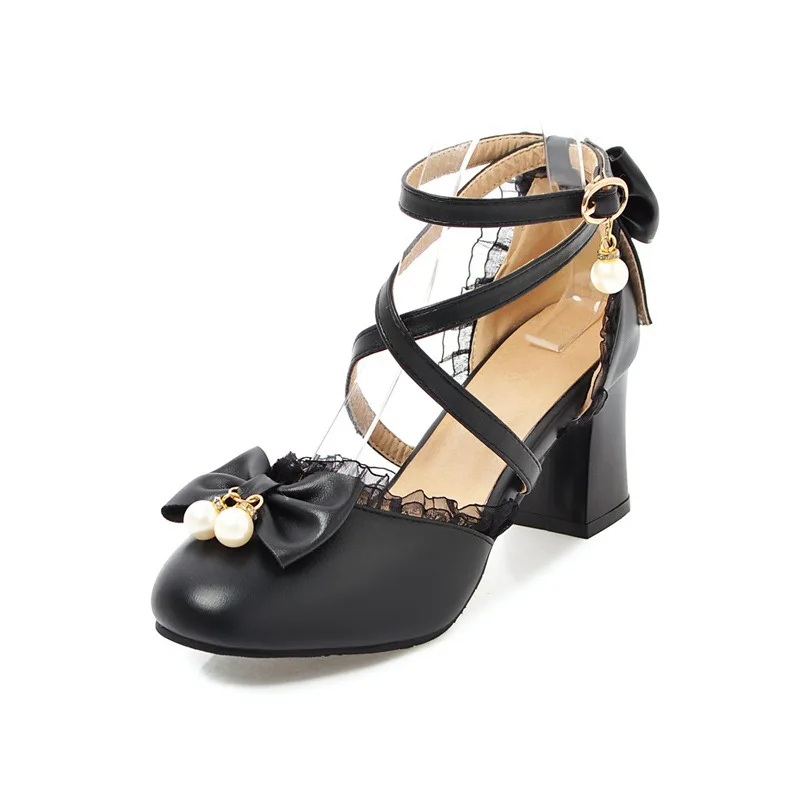 Summer Pu Leather Children Shoes Girls High-heeled Dress Shoes Bow-Knot Princess Party shoes Lace Patchwork Baby Kids Sneakers