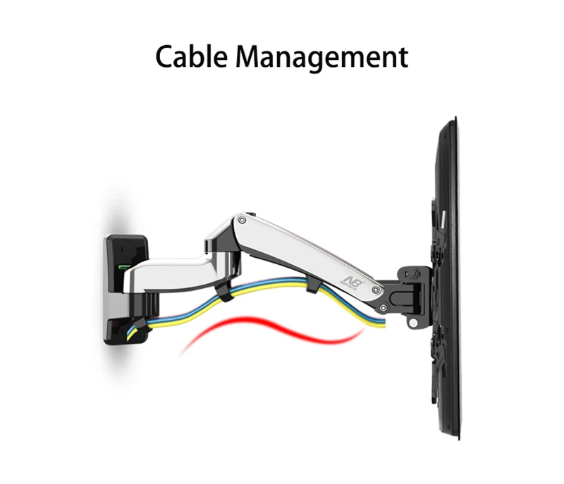 NB F300 газовая пружина 30-40 дюймов светодиодный настенный держатель для монитора для телевизора эргономичное крепление Макс. VESA 200*200 мм загрузка 5~ 10 кг черный