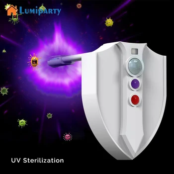 

Lumiparty 2017 Upgraded Version Motion Sensor LED Toilet Night Lights UV-C Light Waterproof design with 2 Modes in 8 Colors