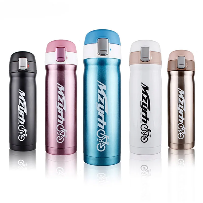 450ml Bicycle Water Bottle Outdoor Sports Bicycle Flask Bike Thermos Stainless Steel Riding