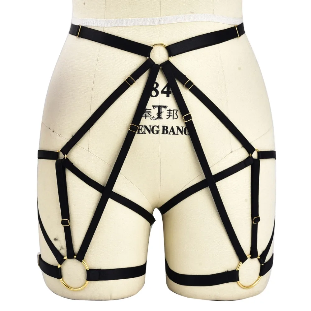 

Black Garter Belt Stockings Suspenders Belt Body Harness Harajuku Party Dance Wear Harness Goth Leg Garter