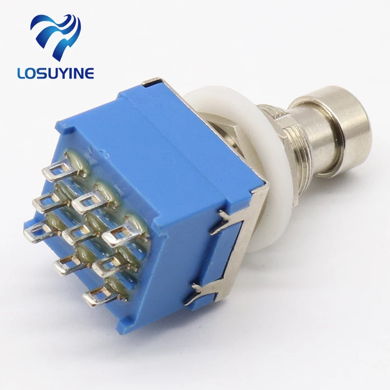 3PDT 9 pins Guitar Effects push button Switch foot pedal switches