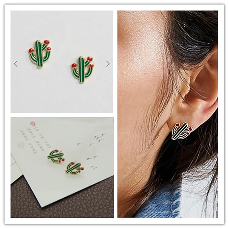 

Timlee E080 Sweet Drops Of Oil Fashionable Cactus Exquisite Studs Earrings,Fashion Jewelry.