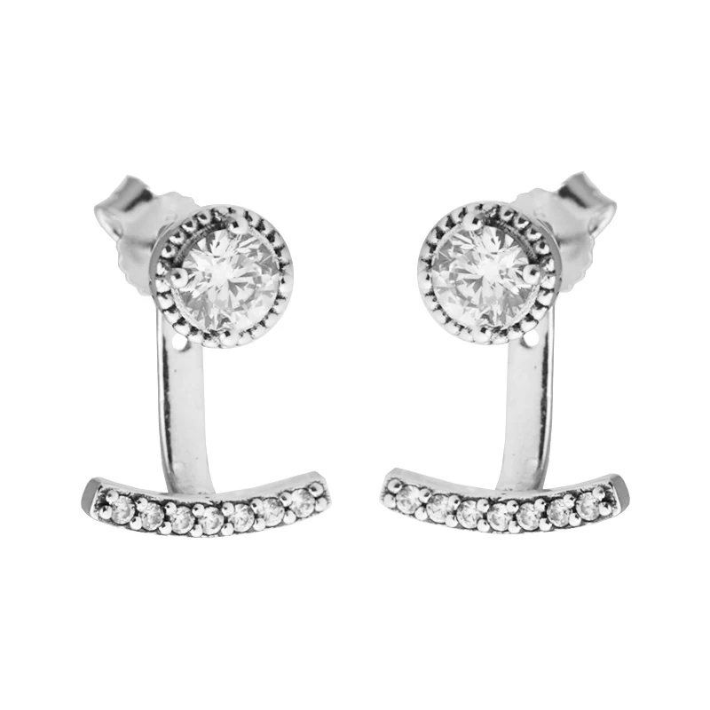 

Abstract Elegance Stud Earrings for Women Clear CZ Crystal Silver Earrings Fashion 925 Sterling Silver Jewelry Girls Earrings