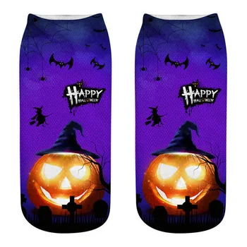 

2018 New Halloween Pumpkin pattern boy and girl's 3D printing socks