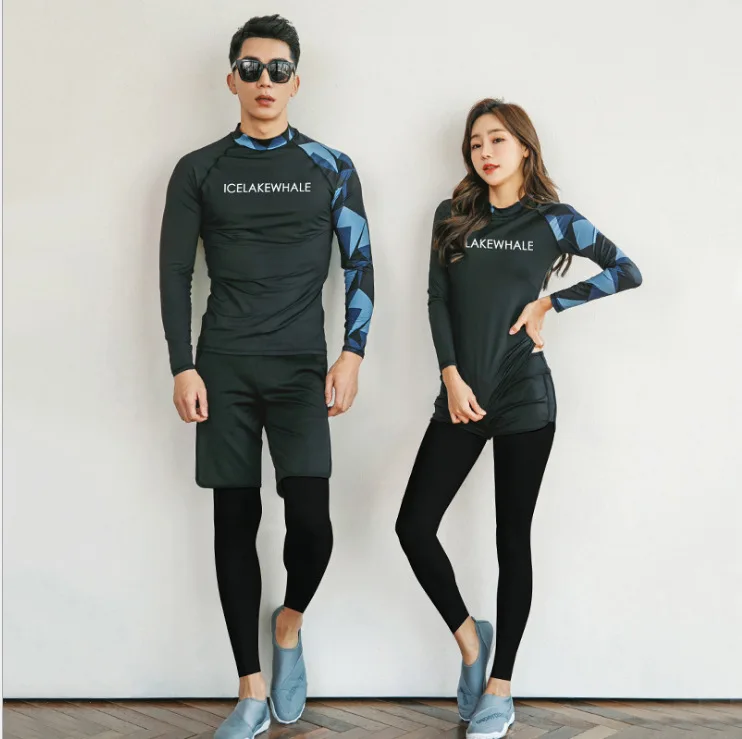 

Surf Clothes Swimsuit For Women Sports Swimwear Female Surfing Rash Guards Woman Bathing Suits Garment Long Sleeve Couples Korea