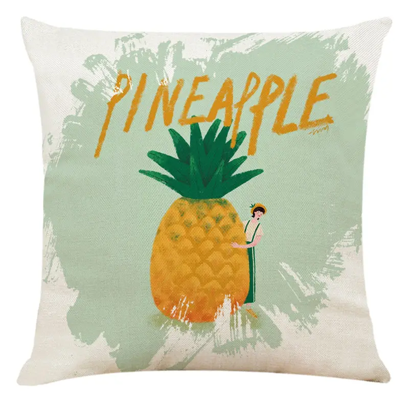 Fruit and girl printed Banana pineapple cushion cover Decorative home sofa seat car chair for Kids gift Decor bedroom pillowcase Fruit and girl printed Banana pineapple cushion cover Decorative home sofa seat car chair for Kids gift Decor bedroom pillowcase