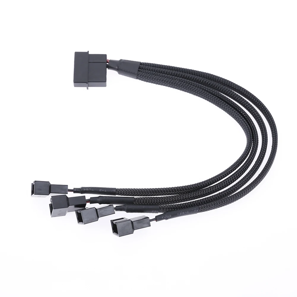 Fan Cable Splitter Power Cable 12V 27cm 4pin IDE Molex To 4-Port 3Pin/4Pin Cooler Cooling Fan Splitter Power For Computer