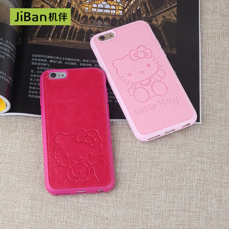 JiBan искусственная кожа Симпатичный мультфильм рисунок Hello Kitty чехол для iphone 6 6s plus 7