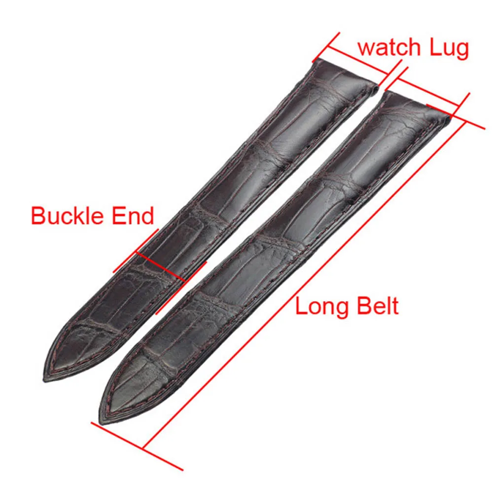 ZLIMSN Аллигатор часы с кожаным ремешком группа 12 мм-26 мм ремешок подходит для Cartier часы ремень для мужчин's женщин Роскошные крокодиловой кожи