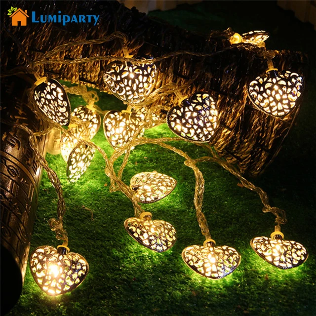 lumiparty 20led 25m decorative golden heart shaped fairy string lights outdoor halloween decoration battery - Outdoor Halloween Lights lumiparty 20led 25m decorative golden heart shaped fairy string lights outdoor halloween decoration battery - Outdoor Halloween Lights
