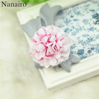 

50 Pcs 4.5cm Daisy Mini Artificial Silk Rose Flowers Heads For Wedding Decorative DIY Scrapbooking Cheap Fake Flower Kiss Ball