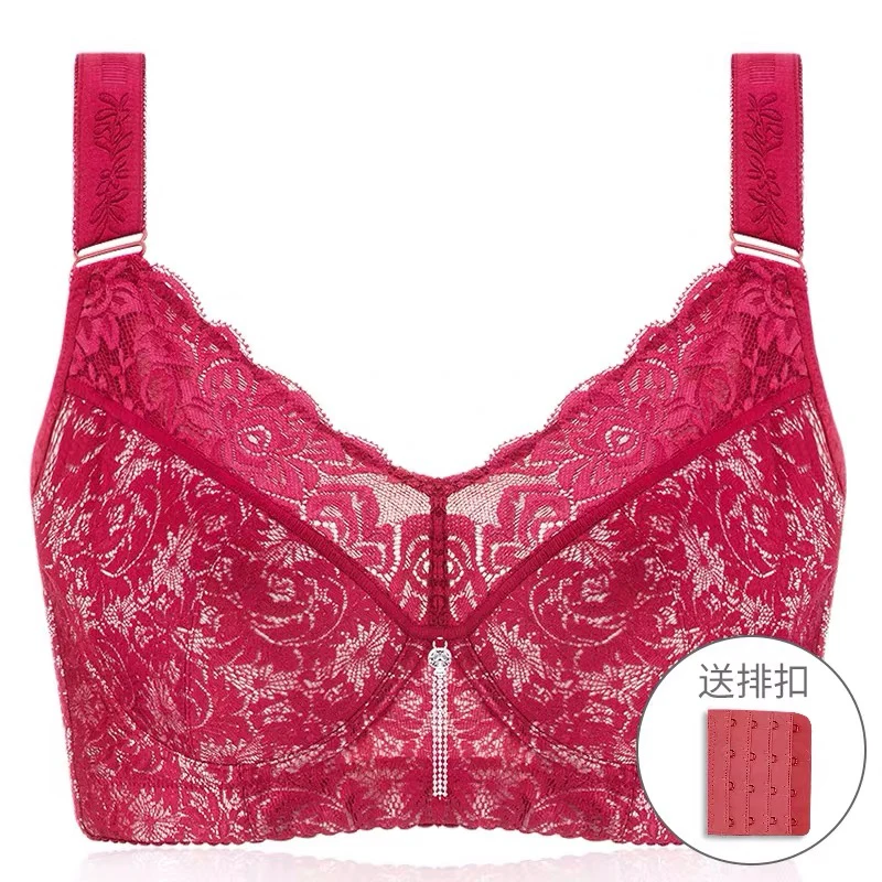 Women's Full Coverage Lace Underwire Lightly Lined Cotton Bra Plus Size