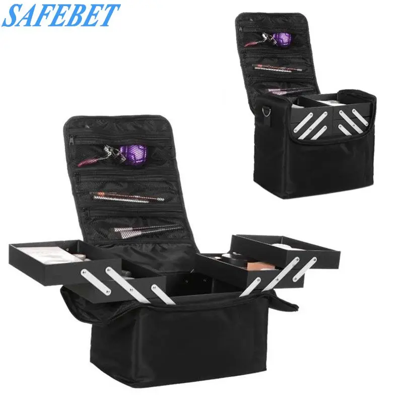 

SAFEBET Large Capacity Women Cosmetics Organize Storage Bag Travel Portable Collapsible Make-up Beauty Manicure Tool Organizer