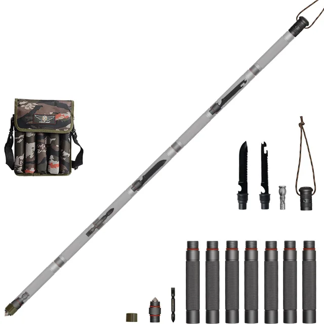 LIOOBO Bastone di Difesa Multi-Funzione del Bastone da Alpinismo Retrattile 1pc per Esterno LIOOBO Bastone di Difesa Multi-Funzione del Bastone da Alpinismo Retrattile 1pc per Esterno