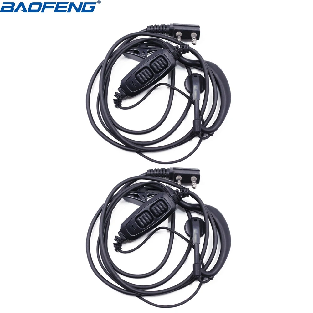

2PCS Original Baofeng UV-82 2 Dual PTT Headset Earpiece For Baofeng UV-82 UV-82Plus GT-5TP Portable Radio Walkie Talkie BF-UV82