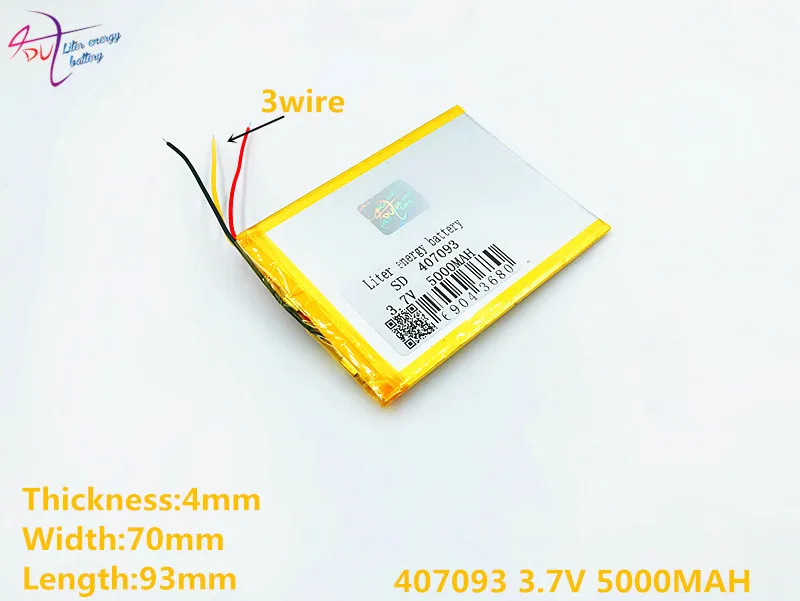 3 wire 4*70*93mm 3.7V 5000mah Tablet update Battery For 7" Tablet Q8, Q88 A13,U25GT,Freeander PD10 3G,PD20 3G TV MTK6575,MTK6577