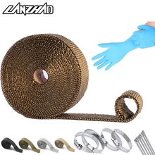 Мотоциклетная Передняя средняя выхлопная труба тепло Защитная ткань обёрточная бумага стяжки протекторы универсальные для Harley Honda Kawasaki Yamaha Touring