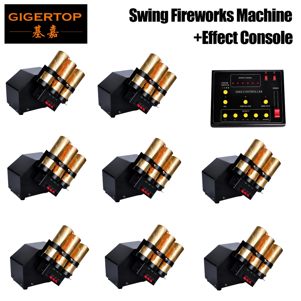 Gigertop TP-T12A Swing Fireworks Machine 5Pin DMX Socket Power in/out With Fire Effect Controller Box 110V/220V 3 DMX Channels Gigertop TP-T12A Swing Fireworks Machine 5Pin DMX Socket Power in/out With Fire Effect Controller Box 110V/220V 3 DMX Channels