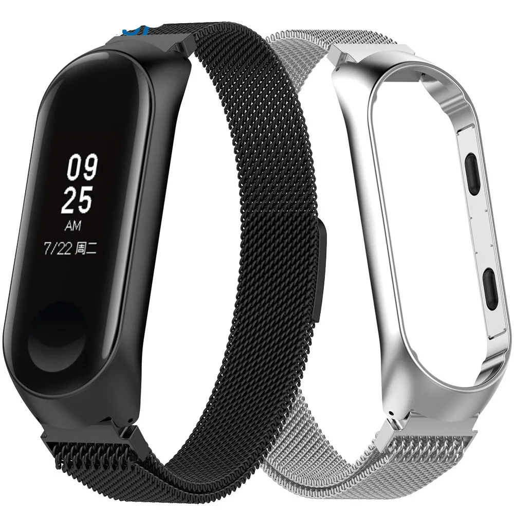 

Milanese magnet strap for xiao mi mi band 4 stainless steel watch band for xiaomi wristband replacement metal bracelet miband 4