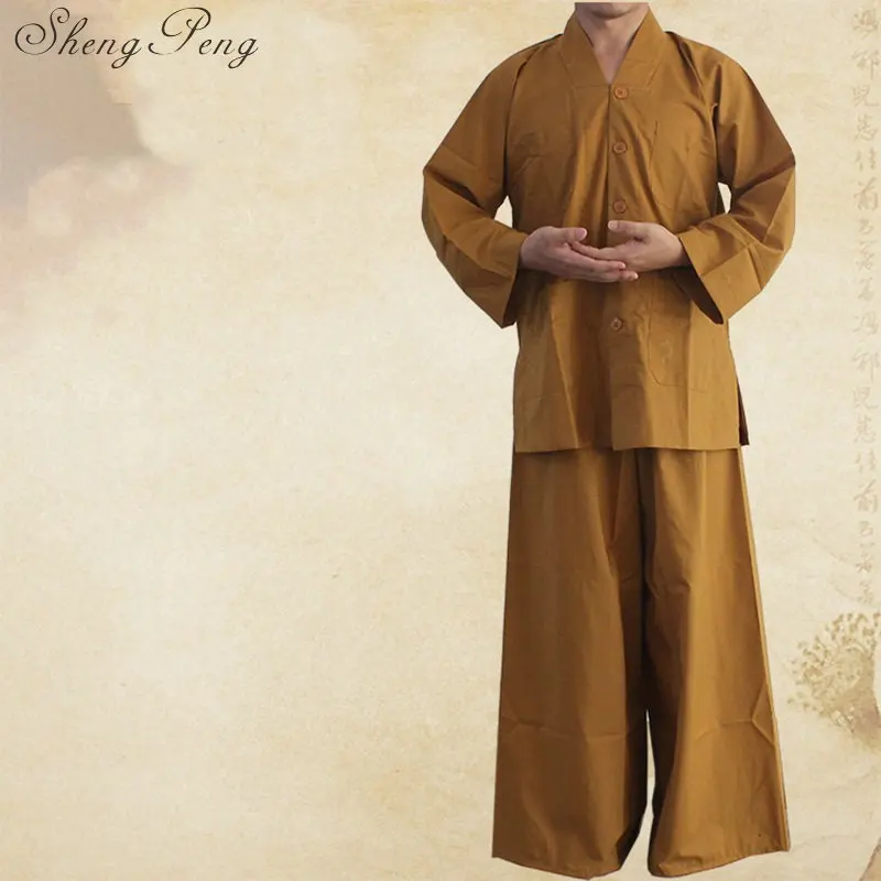 Одеяния буддийских монахов буддийские монах одежда Китайская традиционная буддийская одежда форма для боевых искусств одежда Q270