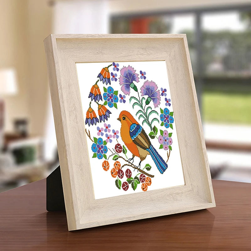 

Joy Sunday Magpie on a Willow Branch Counted 14CT and 11CT Cross Stitch Kits DIY Handwork For Embroidery Home Decor