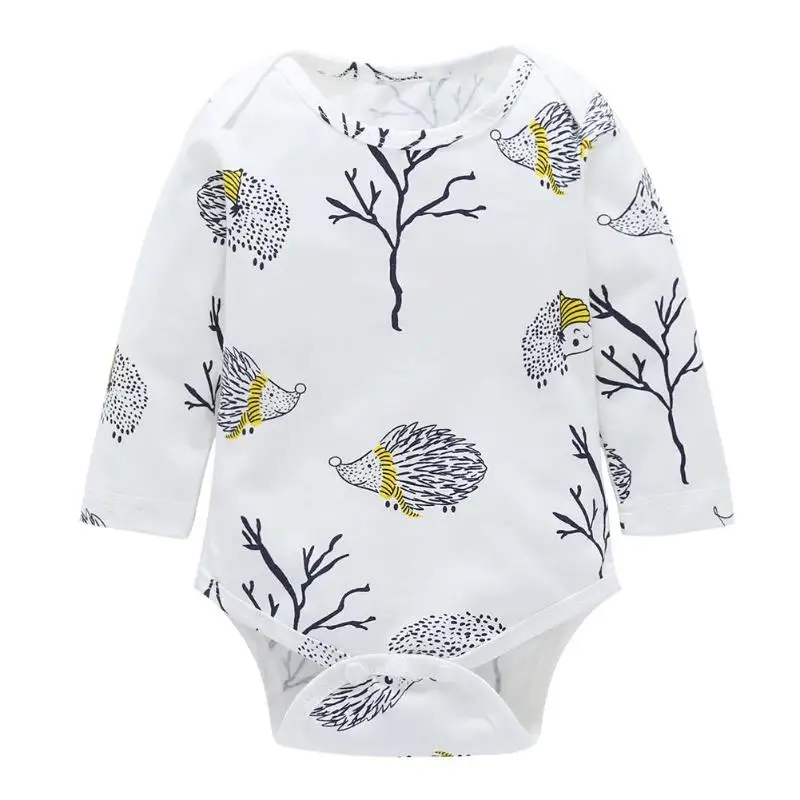 

Cute Hedgehog Print Baby Rompers O-Neck Cotton Jumpsuit Spring Long Sleeve Toddler One-piece Clothing Baby Child New Year Gifts