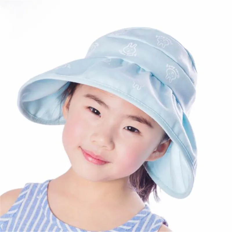 Xuyijun 2018 الصيف بنات أحد القبعات الأطفال شاطئ قبعات sunhats الاطفال قبعات القبعات birm واسعة anti flodable outdoor