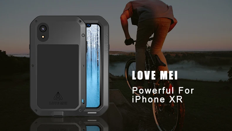 Для iPhone XR iPhone X XS Max Plus LOVE MEI Роскошный мощный металлический противоударный чехол алюминиевый грязезащитный водонепроницаемый чехол для телефона с Glas