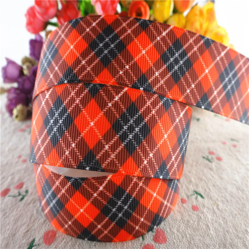 18032210 1" 25mm or 1.5" 38mm 5 yards/lot lattice printed grosgrain ribbons grid ribbon DIY handmade materials ribbon decoration ribbon supplies grosgrain ribbon