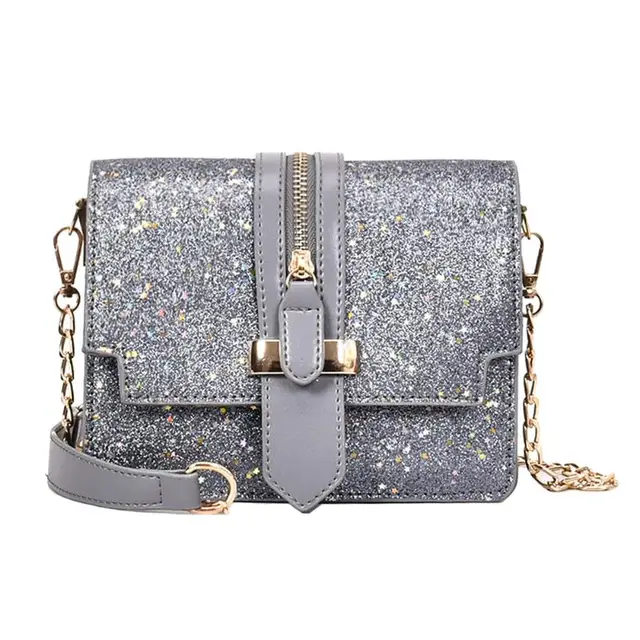 Women Glitter Sequins Handbags Fashion Designer Female Shoulder Bag Women Glitter Sequins Handbags Fashion Designer Female Shoulder Bag Long Chain Messenger Bags Small Crossbody