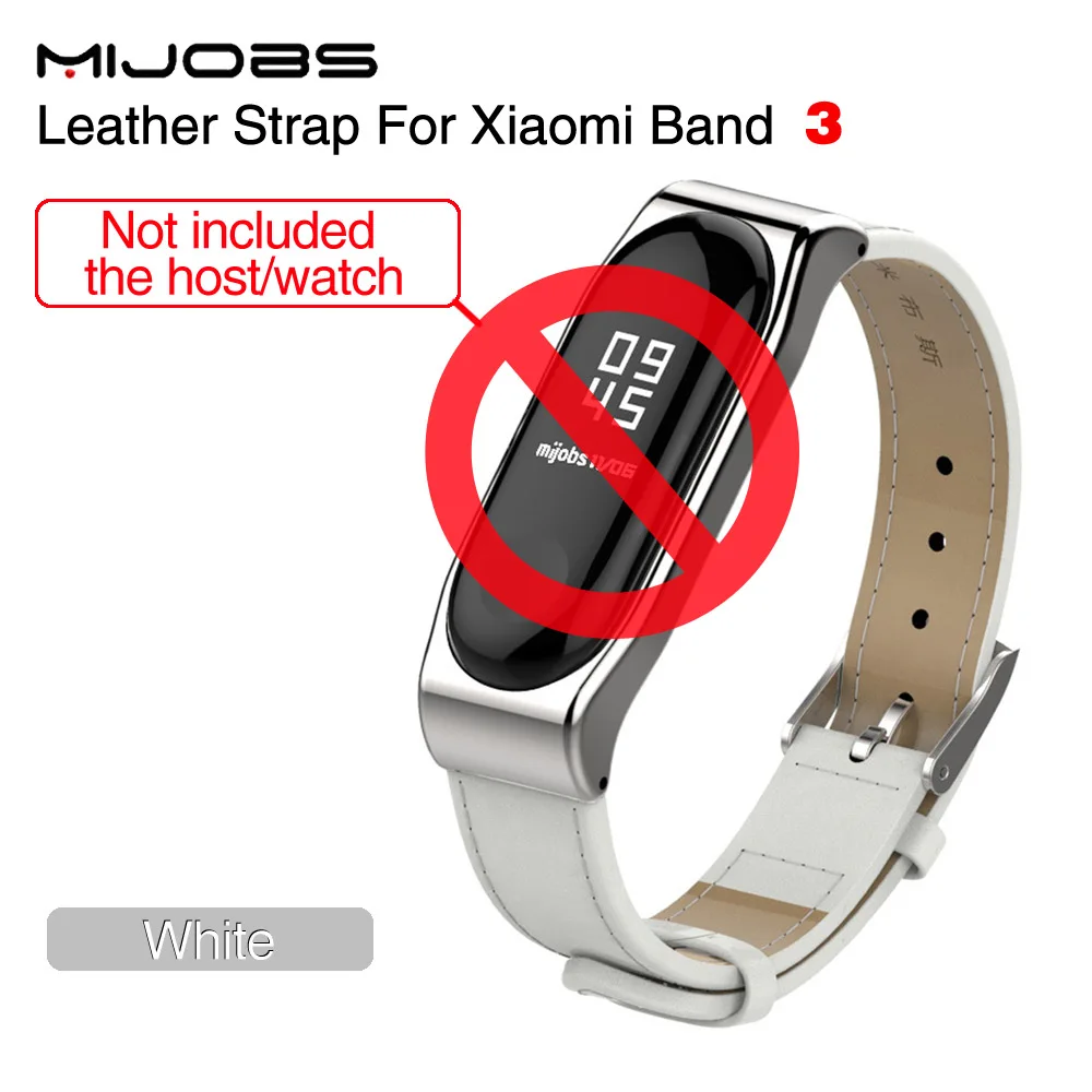 Mijobs для Xiaomi mi band 3 ремешок на запястье ремень из натуральной кожи браслет Mi Band