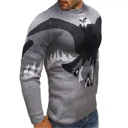 Свитер Для мужчин зима 2018 Новое поступление Повседневный пуловер Для мужчин осень шею качество печати Трикотажные Брендовые мужские