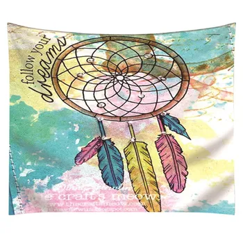 

Wall Hanging Dream Catcher Tapestry Polyester Fabric Bohemian Feather Printed Beach Tapestrys Cover Picnic Mat Home Decor