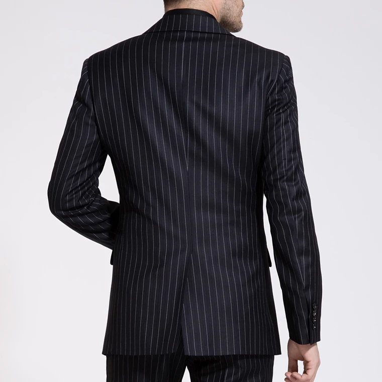 Slim Fit в черно-белую полоску Для мужчин английские костюмы жениха Для мужчин Лучший Для мужчин мужской мундир для свадьбы выпускного вечера вечерние смокинги(пиджак+ брюки+ галстук-бабочка
