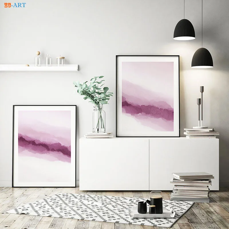 

Marble Print Abstract Wall Art Watercolor Canvas Painting Wall Pictures for Living Room Pink Decoration Home No Frame