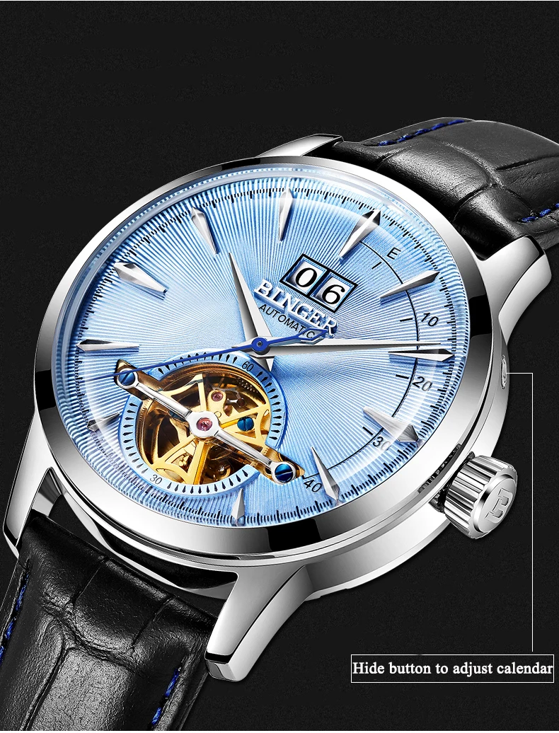 Швейцарские BINGER, мужские часы, люксовый бренд, автоматические механические часы SEIKO, сапфировые мужские часы, Япония, мужские часы, t reloj hombre