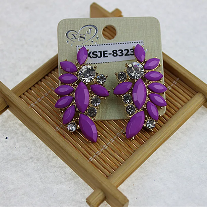

Brilliant purple popular noble lady jewelry wholesale engagement party girl of flower type earrings free shipping!