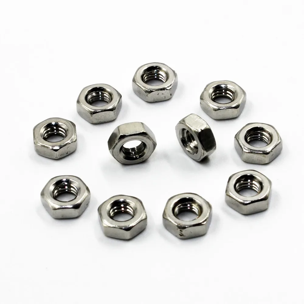 

50pcs A2-70 Stainless Steel M3 Hex Nuts DIN934