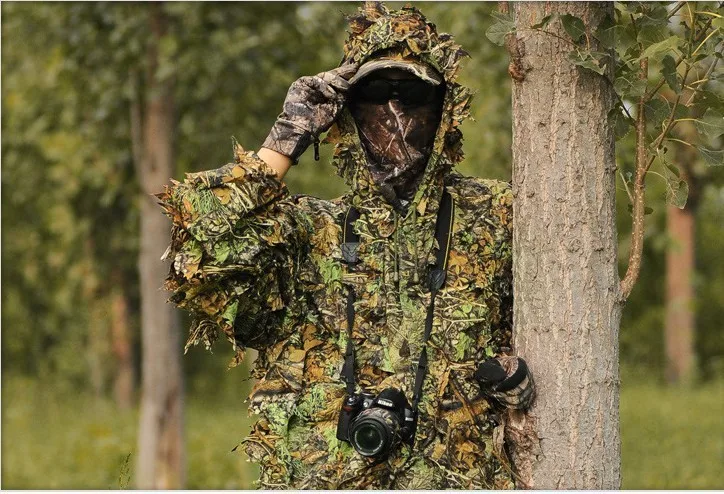 Высококачественный 3D Камуфляжный бионический охотничий костюм для охоты, пончо для наблюдения за птицами, невидимый костюм для охоты