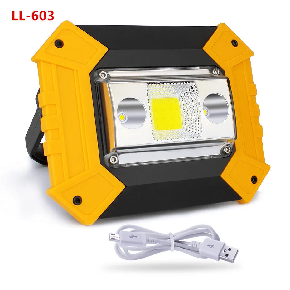 Лампе светодиодный рабочий светильник Перезаряжаемый 18650 usb зарядка портативный фонарь Точечный светильник водонепроницаемый IP44 Открытый аварийный светильник - Испускаемый цвет: LL-603