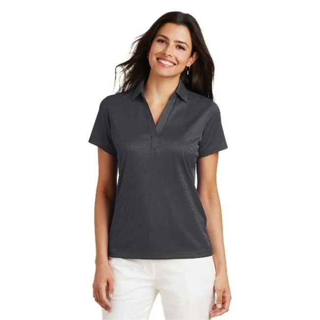 Port Authority L528 Ladies Performance Fine Jacquard Polo T-Shirt Grey Smoke - 2XL