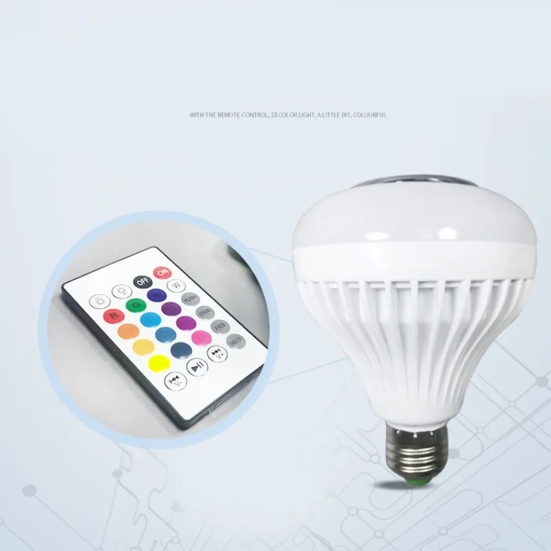 

Modern Bluetooth music bulb light Wireless remote control audio bulb Intelligent colorful RGB bulb free shipping