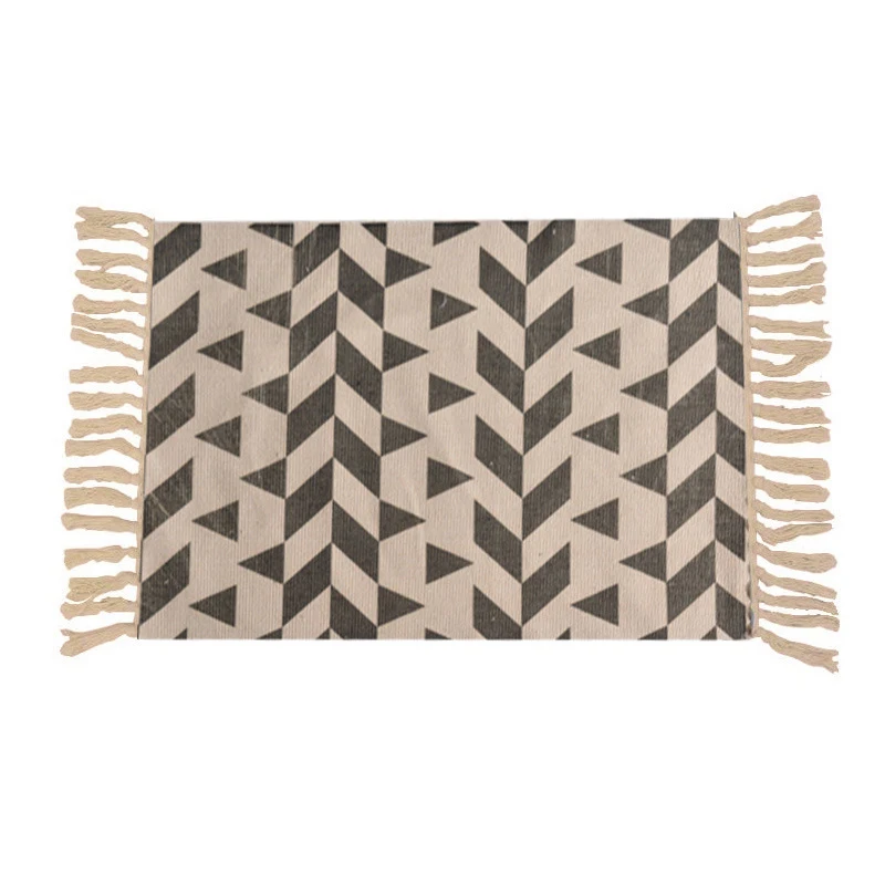 Марокканский ковровый коврик ручной работы из хлопка с геометрическим рисунком в клетку и кисточками для спальни/гостиной/кухни/прихожей/прачечной