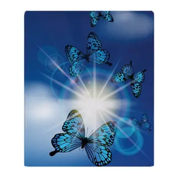 

Blue Butterflies In Sunburst Soft Fleece Throw Blanket Soft Flannel Blanket to on for the sofa/Bed/Car Portable Plaids