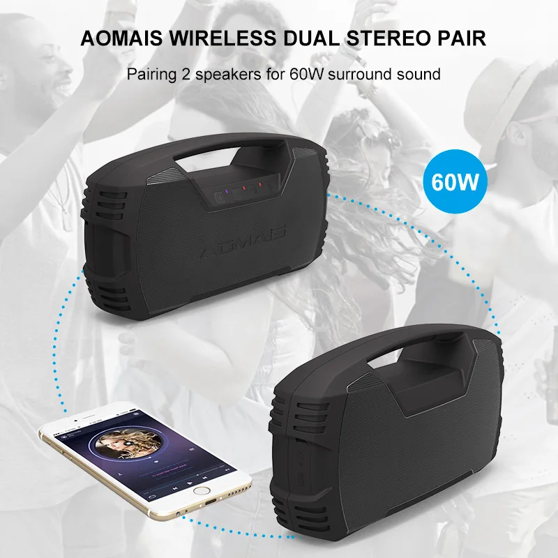 aomais go bluetooth speakers manual