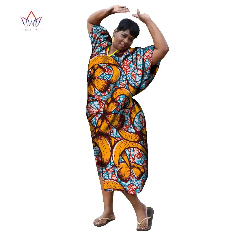 Платье женское длинное повседневное с принтом в виде Дашики 6XL BRW WY1825|african dresses for