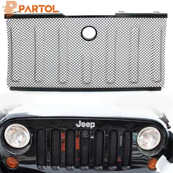 

Partol Mesh Grill Insert Grille Front Bumper Racing Grille For Jeep Wrangler JK 2007 2008 2009 2010 2011 2012-2015 Car Styling